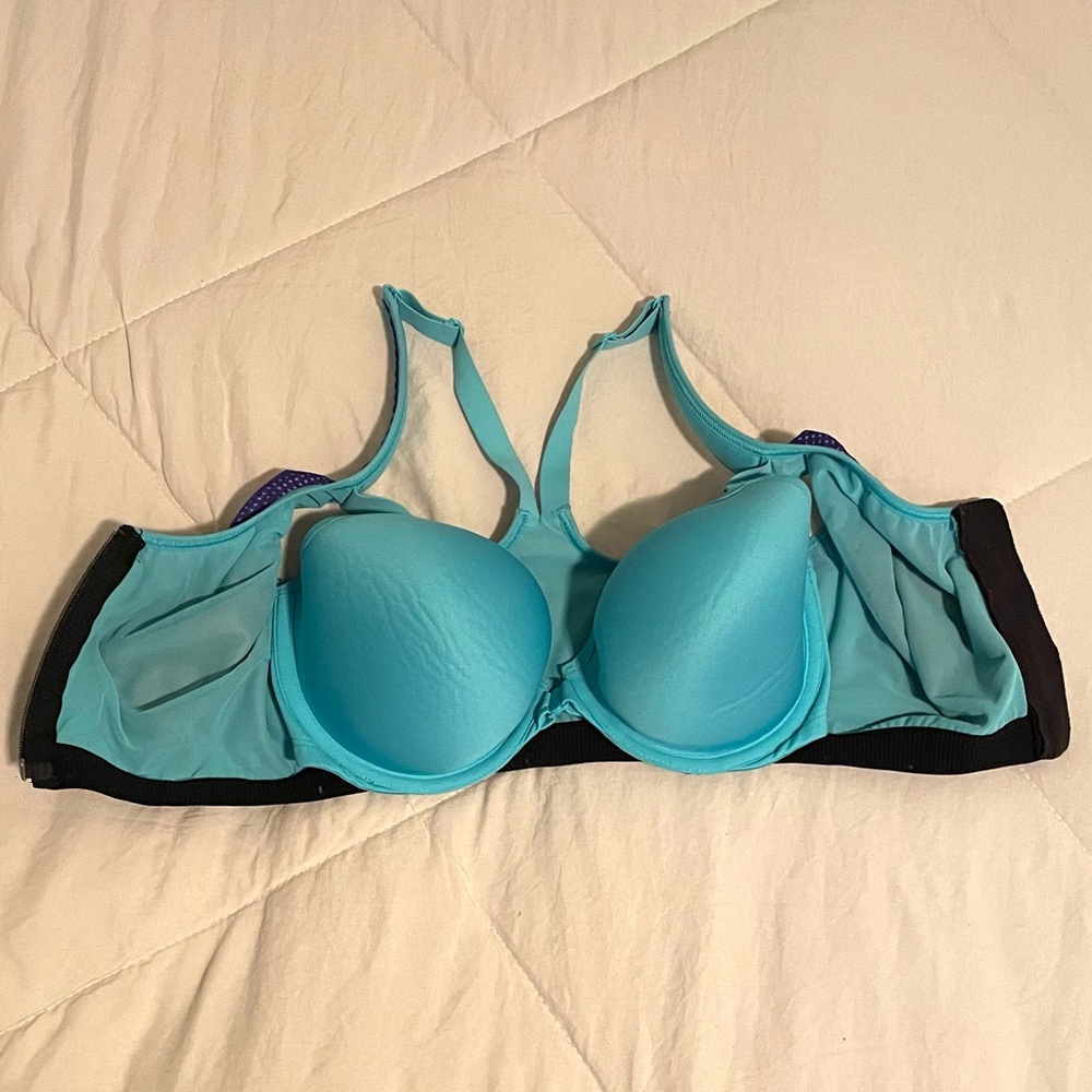 Victoria's Secret Purple and Teal Front-Zip Sports Bra - Picture 6 of 9